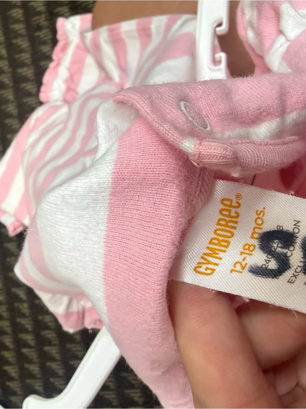 GYMBOREE Pink & White Striped Kids One-Piece Romper - Kissy Fish